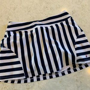 Navy white stripe Fila pickleball tennis skort skirt